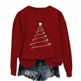 thumbnail image 2 of HOMBOM Merry Sweatshirts for Women Christmas Athletic Holiday Xmas Casual Red Crewneck Ladies Sweatshirt, 2 of 3