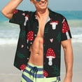 thumbnail image 4 of Uemuo Amanita Mushroom Printed Regular Fit Short Sleeve Casual Hawaiian Shirt for Men,Aloha shirt,Tropical shirt,Floral print shirt,Vacation Beach shirt-Large, 4 of 9