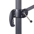 thumbnail image 3 of HomeRoots 485623 10 ft. Polyester Square Tilt Cantilever Patio Umbrella with Stand, Tan, 3 of 5