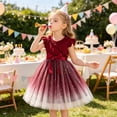 thumbnail image 6 of FYDUU Toddler Girl Tulle Dress Gradient Color Princess Tulle Dresses Ruffle Sleeveless Birthday Party Sundress Fashion Casual Dresses 2-3 Years, 6 of 9