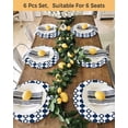 thumbnail image 4 of 13 Inch Round Placemats Set of 4, Bohemia Non Slip Heat Insulation PP Table Mats, Minimalist Geometric Pattern Abstract Dark Blue Washable Place Mats for Kitchen Dining Party Table Decor, 4 of 7