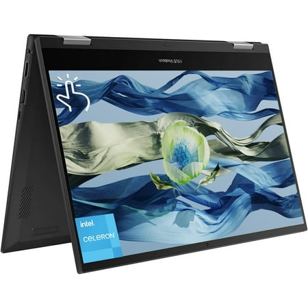 ASUS Vivobook 2-in-1 Touchscreen 14" Laptop, Intel Celeron N4500, 4GB RAM, 64GB eMM, Intel UHD Graphics, Windows 11 in S Mode, Bundle with Cefesfy USBHUB