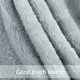 thumbnail image 5 of Unique Bargains Fuzzy Plush Flannel Fleece Throw Blanket Light Gray 59" x 78", 5 of 8