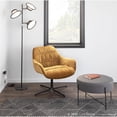 thumbnail image 6 of Wayne Contemporary Swivel Lounge Chair in Black Metal and Chartreuse Velvet by LumiSource, 6 of 11