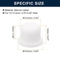 thumbnail image 3 of Uxcell 32Pcs White Rubber Stopper, 13.5mm Plug Holes for 13-13.3mm/0.51-0.52" Hole, 3 of 5
