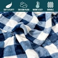 thumbnail image 4 of Buffalo Check Fleece Throw Blanket | Blue White Checkered Plaid Flannel Blanket | Soft Velvet Lightweight Microfiber Blanket for Couch Sofa | 50x60 Inches Checker Navy, 4 of 6