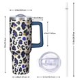 thumbnail image 2 of Leopard Print 40oz Tumbler– Stainless Steel Insulated Tumbler with Handle and Straw, Large Capacity Travel Cup for Hot & Cold Drinks, 2 of 6