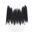 thumbnail image 6 of Yteetum 3/4 Length Sleeve Womens Tops Vintage Inspired Print Button-Up V-Neck T-Shirt Ladies Casual Print Loose Fits Light Three Quarter Sleeve Pullover Tee Shirts Blouses Fall Winter Base Layers, 6 of 6