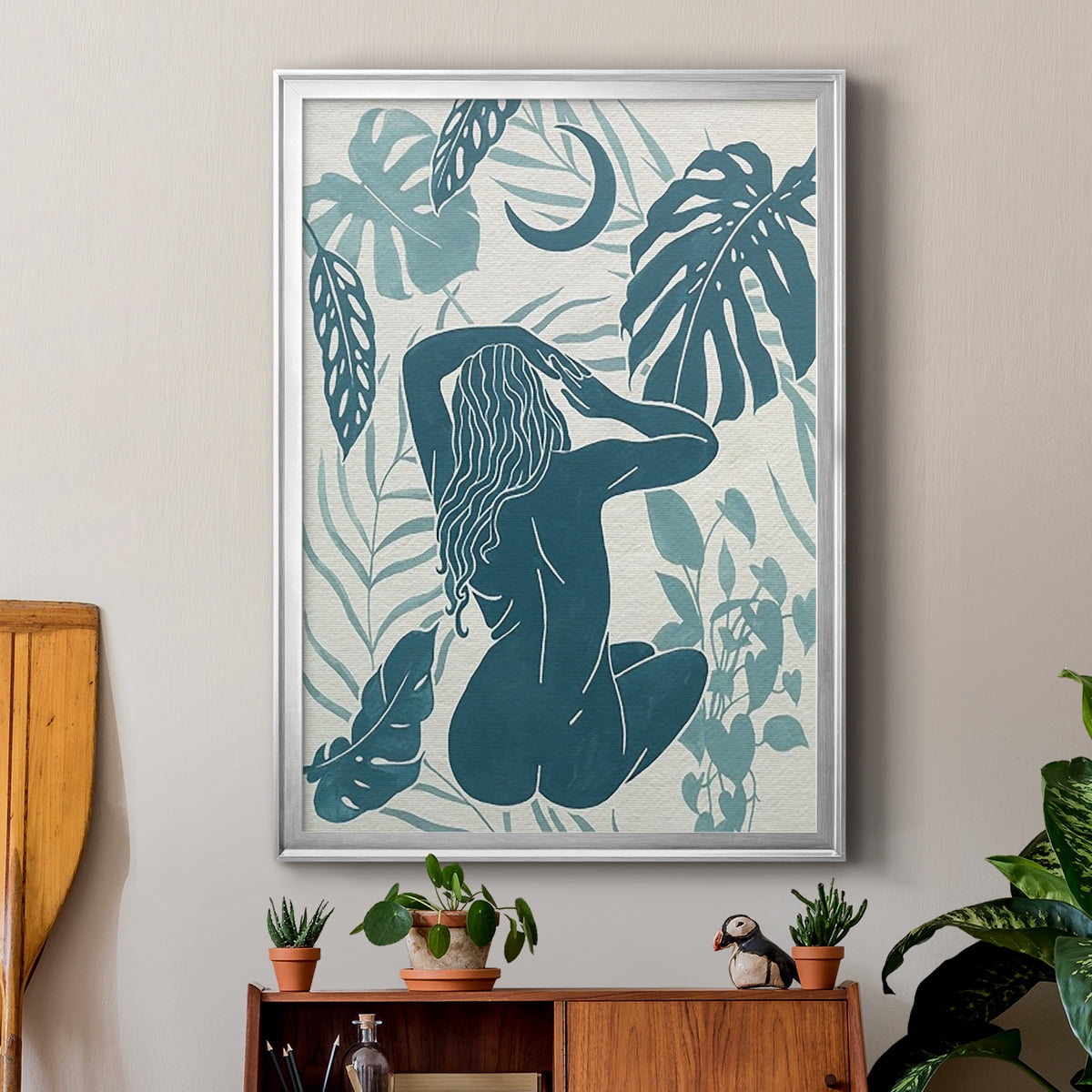 Moon Gazer IV Premium Framed Print, in Gold, Black, or Silver - Ready to Hang