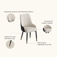 thumbnail image 4 of POVISON 2PCS Mordern High Back Dining Room Chairs, Black Faux Leather, Metal Legs, Density Sponge, 4 of 11