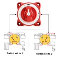 thumbnail image 4 of Car Camping Truck RV Isolator Disconnect Rotary Boat Switch With AFD 350A 32V Luminous 3 Position Battery Disconnect Switch, 4 of 5