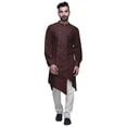 thumbnail image 1 of Atasi Kurta Long Uni de Designer Coupe Asymétrique Manches Longues Kurta pour Hommes-Petit, 1 of 6