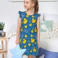 thumbnail image 4 of Fotbe Rubber Duck Vestido de Dormir para Niñas de 3 a 10 Años, Mangas Cortas, Estilo Princesa, Pijama Camisón con Mangas Voladas-Large, 4 of 6