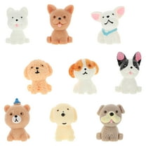 OFFIGAM 9-Piece Resin Mini Dog Figurines Set, Assorted Colors, Perfect Decorative Collectibles for and Enthusiasts
