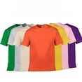 thumbnail image 3 of Camiseta de algodón de manga corta con cuello redondo y color sólido, 3 of 6