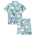 thumbnail image 1 of Girls Playful Daily Wear Painted Print Home Outfit Set Comfortable Pajamas For Children Design, 1 of 5