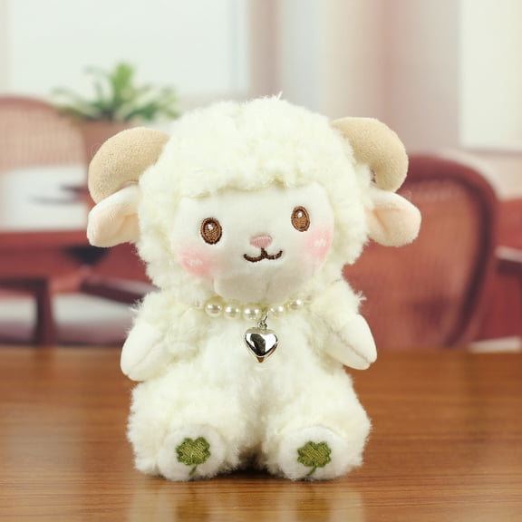 Cute Sheep Plush Toy in Floral Dress Soft Stuffed Lamb Doll Adorable Animal Figurine for Birthday and Home Decor Cuddly Lamb Gift for All Ages H