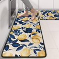 thumbnail image 2 of Kitchen Rugs Sets Of 2,Yellow Lemon Fruit Leaves Beige Pattern Anti Fatigue Kitchen Mat Rugs Non Slip Washable,Decorative Kitchen Floor Mats for Kitchen,Sink,Laundry,17"x47"+17"x47", 2 of 5