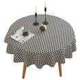 thumbnail image 1 of Nappe Ronde Lavable en Lin, Nappe Géométrique, Housse de Table, Décoration, 1 of 8