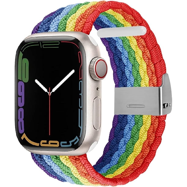 Solo Loop trenzado ajustable con hebilla Compatible con Apple Watch Band 42 mm 44 mm 45 mm Pulsera suave Correa elástica de nailon elástico para la serie Iwatch