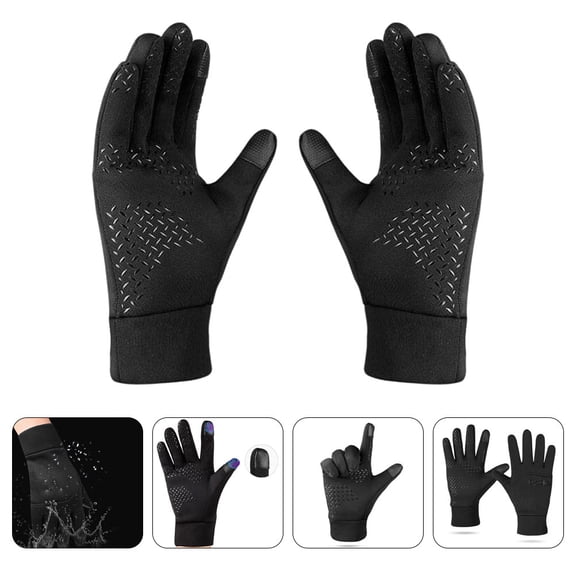 Amosfun Black Winter Gloves for Riding, Outdoor Sports, and Cold Weather Activities