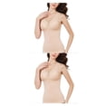 thumbnail image 3 of Sonducket Chaleco térmico para mujer, cuello en V, sin mangas, Color sólido, terciopelo, Top básico, ropa interior para clima frío, ropa Color de piel XL 2piezas, 3 of 6