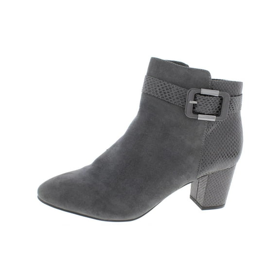 Karen Scott Womens Ivyy Faux Suede Snake Print Booties