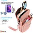 thumbnail image 6 of Spencer Nylon Crossbody Cell Phone Purse Mini Messenger Shoulder Strap Wallet Pouch Sports Armband Bag for Women (7.5*3.9*2.0inch, Black）, 6 of 8