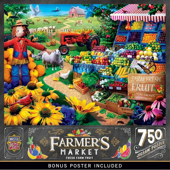 MasterPieces 750 Piece Jigsaw Puzzle - Fresh Farm Fruit - 18"x24"