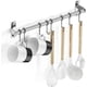 thumbnail image 1 of Kitchen Utensil Holder, Stainless Steel Utensil Hanging Rack, Wall Mounted Kitchen Utensil Rack with 8 Hooks for Bathroom, 50cm No Drilling, 1 of 3