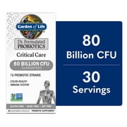 Garden of Life Dr. Formulated Critical Care Probiotics for Adult Digestive Gut Health and Immune Support, 80 Billion CFU from 15 Probiotic Strains, 30ct