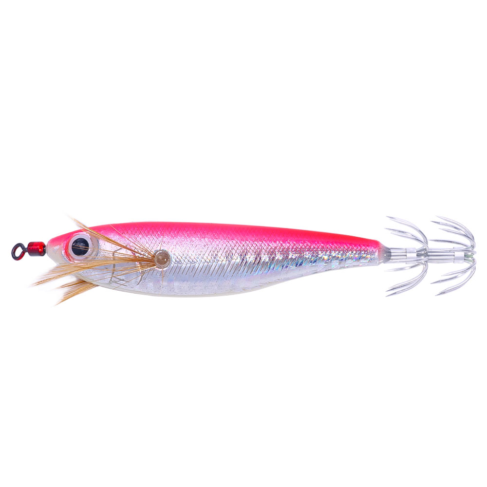 HENGJIA Squid Jig Shrimp Prawn Lures Luminous for Cuttlefish Octopus Fishing Lures 10PCS