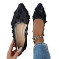 thumbnail image 4 of Miluxas Womens Flats Flower Embroideried Lace Ballet Flats Pointed Toe Comfortable Dress Shoes for Women Black 6(37), 4 of 8