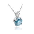 thumbnail image 2 of 1 Ct Blue Diamond Solitaire Pendant 14K White Gold Lab Grown Necklace, 2 of 3