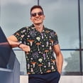 thumbnail image 3 of Kdxio Mushrooms Print Men's Short Sleeve Polo Shirt,Midweight Men's Shirt, 3 of 6