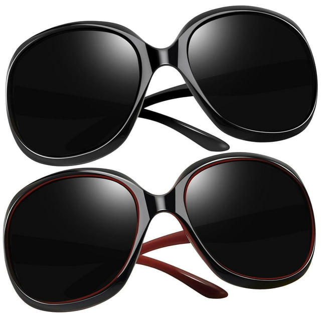 Gafas de sol Joopin Oversized Polarized para mujer negro+negro rojo