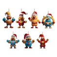 thumbnail image 2 of 7 adornos navideños de pollo. Divertidos adornos de pollo en 2D planos para de , , hogar, fiesta de cumpleaños, coche o, 2 of 8