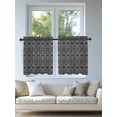 thumbnail image 4 of Black and White Tier Curtains 36 Inch Length,Sheer Curtains for Bedroom Living Room Window Modern Moroccan Geometric Abstract Art Small Half Window Kitchen Curtains & Drapes 27.5"x36" 2 Panels, 4 of 6
