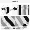 thumbnail image 5 of Black Gray Striped Kitchen Curtains, Farmhouse Stripe Art Light Filtering Window Curtain Panels, 2Pcs Rod Pocket Window Treatments Set for RV Dining Room Study Room 42x54 Inches, 5 of 9