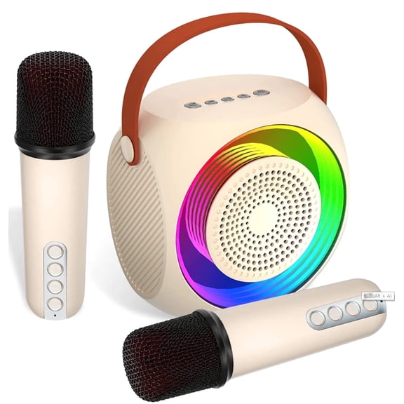 Mini Bluetooth Karaoke Speaker with Colorful LED Lights - HD Sound, Portable, Ideal for Outdoor Parties & Karaoke Nights