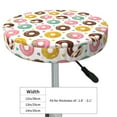 thumbnail image 4 of Xecao's Colorful Donuts Print Stool Covers offer stylish, washable protection for PU round bar stools, perfect for home or commercial use., 4 of 7
