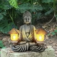 thumbnail image 3 of Meditating Buddha Garden Statues with Pagoda, Solar-Power Buddha Sculpture Decor for Home Garden, Yard, Patio, Yoga, Buddha Statues for Indoor or Outdoor Ornaments, Unique Housewarming Gifts, 3 of 6