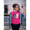thumbnail image 2 of Half Butterfly Half Daisy T-Shirt Women -Image by Shutterstock, Female 4X-Large, 2 of 4