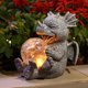 thumbnail image 5 of Estatua de dragón para jardín con esfera de vidrio luminosa, para exterior, 5 of 8