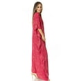thumbnail image 4 of Sakkas Catia Women's Boho Casual Long Maxi Caftan Dress Kaftan Cover-up LougeWear - 24-Raspberry - One Size, 4 of 5