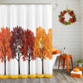 thumbnail image 2 of Fall Forest Shower Curtains for Bathroom, Autumn Tree Nature Scenery Watercolor Waterproof Fabric Shower Curtain for Bathroom Bathtub Decoration, Machine Washable, 72"x84", 2 of 9