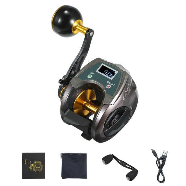 Carrete Carrete de pesca Baitcasting de fibra de carbono recargable USB 9 + 1BB Carrete de pesca elé EXBERT Carrete