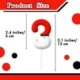 thumbnail image 7 of Red and white 3 birthday candles, number 3 cake candles, cartoon style game party decoration, suitable for Pokemon theme birthday cake arrangement, 7 of 7