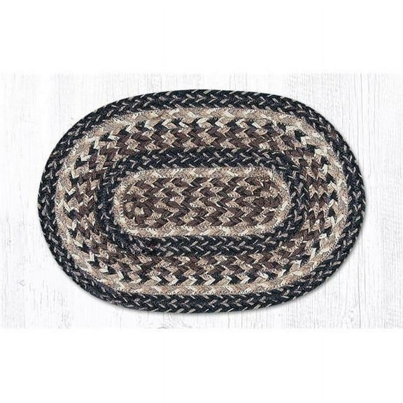 Capitol Importing 00-993 Black Plus Tan Miniature Swatch Oval Rug, 10 x 15 in.