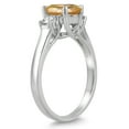 thumbnail image 2 of SZUL Women's Citrine and Diamond Three Stone Ring 14K White Gold, 2 of 5